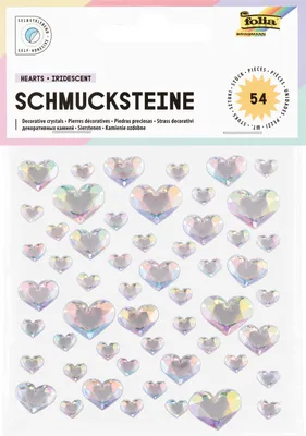 Obrázek produktu pro folia  12313 folia Schmucksteine HEARTS IRIDESCENT, selbstklebend