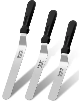 Produktbild von Glasurspatel Set 3-teilig abgewinkelt Edelstahl 15/20/25 cm
