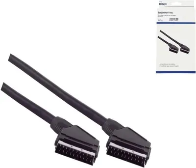 Produktbild von DINIC SCART-15-KB, 1,5 m, SCART (21-pin), SCART (21-pin), Männlich, Männlich, Schwarz