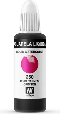 Liquid Watercolor Vallejo 33250 Crimson 32ml Crimson Aquarell Farbe