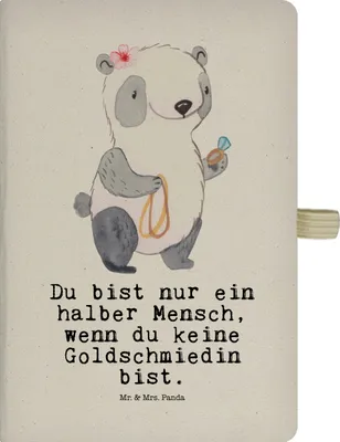 Produktbild von Mr. & Mrs. Panda notizbuch Goldschmiedin Herz - Transparent - Geschenk, Jubiläum, Kladde, Spruch, Eröffnung, Witzig, Gedankenbuch, Journal, Adressbuch, Lustig, Tagebuch