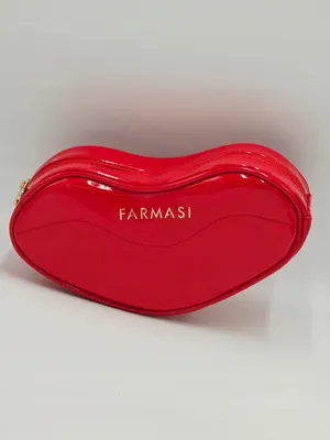 Produktbild von KBruShop FARMASI Kosmetiktasche – Rot mit Lippenmotiv | Elegant & Stilvoll – Perfekt als Geschenk!