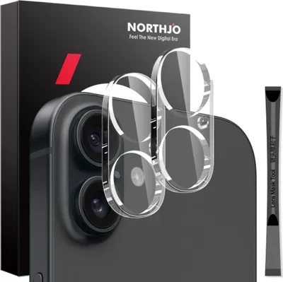 Produktbild von iPhone 16 / 16 Plus Kamera Objektivschutz - NORTHJO 9H Panzerglas Doppelpack - Transparent