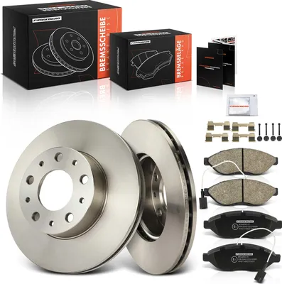 Produktbild von Frankberg 2x Bremsscheiben 4x Bremsbeläge Vorderachse für Citroën Jumper Fiat Ducato Peugeot Boxer