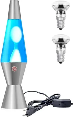 Produktbild von TobeBright Lavalampe Blau,Wasserweiß Wachs Magma Dekorative Lampe 14,5 Zoll