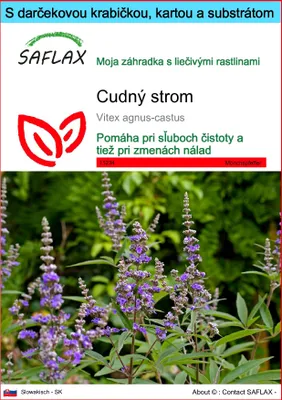 Obrázok produktu pre SAFLAX Darčeková sada - cudný strom - Vitex agnus-castus - 30 Semená - S darčekovou krabičkou, prepravným štítkom, darčekovou kartou a pestovateľským médiom