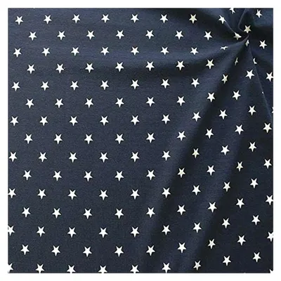Produktbild von Baumwoll Stretch Jersey "Classic Stars 2" Dunkelblau Weiß
