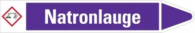 Produktbild von Dreifke® Aufkleber I RKZ-Etikett Natronlauge, rechts, violett/weiß, für Ø 60-...