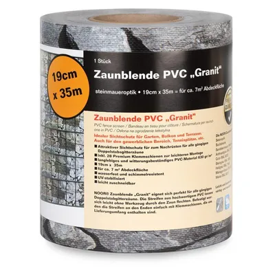 Produktbild von Sichtschutzstreifen Granit 19cm x 35m 630gr/m