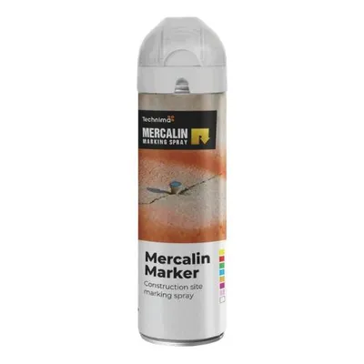 Produktbild von MERCALIN Marker Markierspray WEIß, 500ml, Neonfarben, Schnelltrocknend, 360° Ventil, Markierungsspray