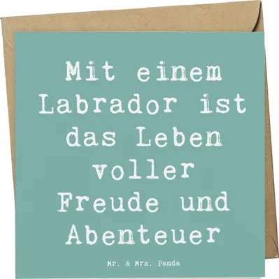 Produktbild von Mr. & Mrs. Panda Deluxe Karte Spruch Labradorleben - Meeresbrise - Geschenk, freundlicher Hund, Freude, Hunderassen Charakter, bester Freund, anlasskarte, Grußkarte
