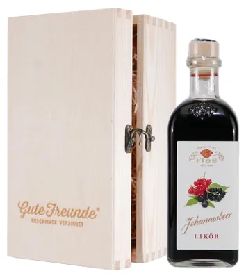 Produktbild von Fies Johannisbeer Likör mit Geschenk-Holzkiste
