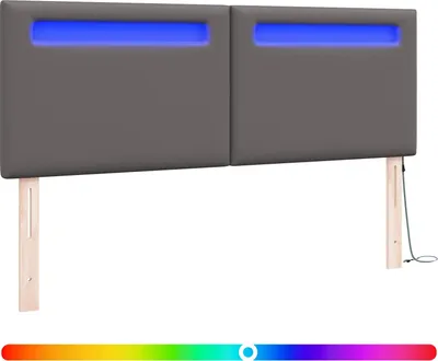 Produktbild von vidaXL LED Kopfteil Grau 160 cm Kunstleder
