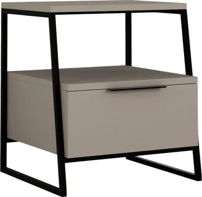 Image de Rosita - Table de chevet, 45x41x50h cm Beige, 4 étagères