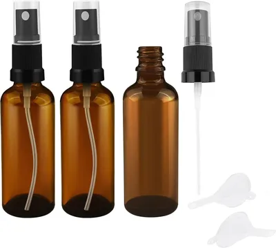 Produktbild von Stücke Braun Sprühflasche mit 2 Transparenter Trichter für Atherische Öle Reise Feinnebel Sprühflasche Glas, Taschenzerstäuber, Fingerzerstäuber Parfümzerstäuber