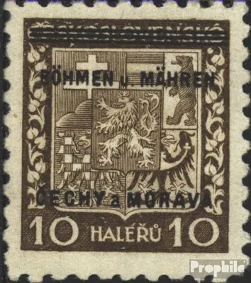 Produktbild von Briefmarken Böhmen und Mähren 1939 Mi 2 Stempel nicht prüfbar gestempelt Aufdruckausgabe