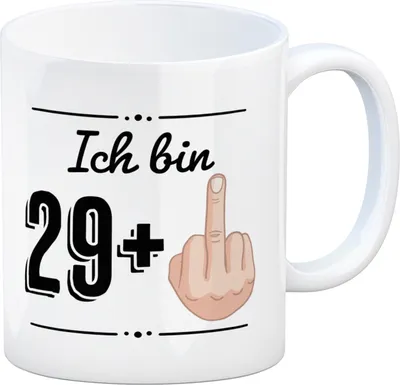 Produktbild von Kaffeebecher für den 30. Geburtstag mit Motiv: Mittelfinger