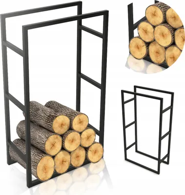 Obrázok produktu pre Stojan na palivové drevo z kovu Výška 100 cm bez montáže Čierny Stojany na palivové drevo