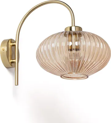 Produktbild von Wandleuchte Metall und Glas Basile Bernstein