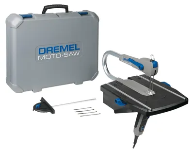 Image de Scie sauteuse Dremel MS20, scie circulaire compacte 2-en-1 (70 W) avec 1 accessoire et 5 lames de scie pour les coupes droites et longitudinales dans le bois tendre, le stratifié et le plastique