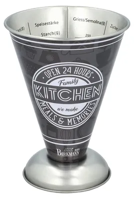 Produktbild von BIRKMANN Messbecher, grau, Ø 11 cm, H 14,5 cm, 250 ml, aus robustem Weißblech, 422957