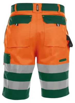 Productafbeelding van DASSY veiligheidskort broek VENNA, bermudakort, maat 64, groen/oranje