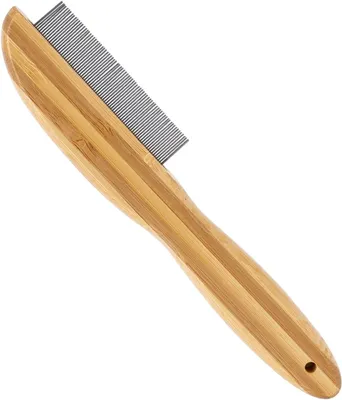 Produktbild von Holzkamm mit feinen Zähnen, Rosenkamm aus Edelstahl, Multifunktional, Für Flöhe und Läuse