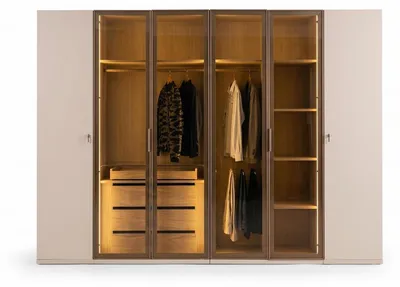 Immagine prodotto di Armadio moderno beige in vetro, elegante, ideale per una camera da letto di prestigio