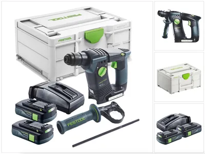Immagine prodotto di Festool BHC 18-Basic 18 V 1,8 J SDS Plus Brushless trapano a percussione a batteria + 2x 3,0 Ah batteria + caricabatterie + systainer
