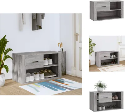 Image de vidaXL Armoire à chaussures Gris Sonoma 80x35x45 cm Bois composite - Étagères et armoires à chaussures