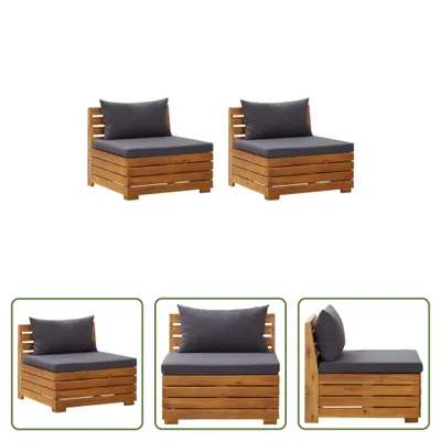 Produktbild von The Living Store 2-Sitzer-Gartensofa mit Kissen Massivholz Akazie