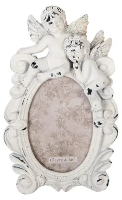 Obrázek produktu pro Rámeček na obraz Clayre & Eef 9x13 cm Bílý polyresinový anděl