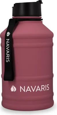 Produktbild von Navaris 2,2 Liter Fitness Trinkflasche - XXL Flasche Gym Bottle - Sport Wasserflasche Water Jug - stabile Sportflasche aus Edelstahl - BPA frei