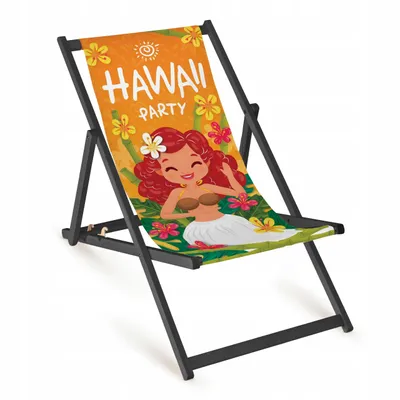 Obrázok produktu pre Drevené ležadlo Hawaii Party Fullprint s čiernym rámom