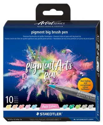 Image de STAEDTLER® 373 C10-2 – Feutre pinceau à pigments Pastel, 10 pièces
