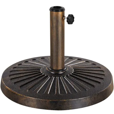 Produktbild von Yaheetech Sonnenschirmständer 12 kg, Schirmstöcke bis 38/48 mm, runder Schirmständer, Schirmhalter Schirmgewicht Balkonschirmständer, Bronze
