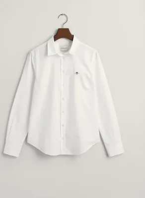 Produktbild von Gant Slim Stretch Oxford Langarmhemd Weiß 38 Frau Weiß 38