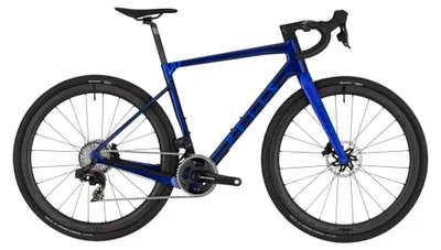 Imagen del producto de PELLS Raw Carbon 1, bicicleta de grava, fibra de carbono ultraligera, SRAM Force AXS 2x12, color azul, talla XL