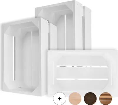 Image de Creative Deco Lot de 3 Caisse en Bois Blanc 30 x 20 x 15cm Caisse Rangement Bois