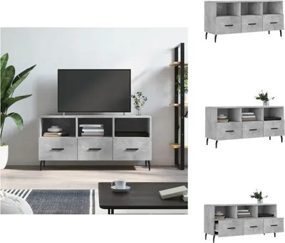 Image de vidaXL Armoire TV gris béton 102x36x50 cm Bois composite - Meuble TV