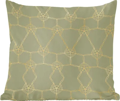 Produktbild von MuchoWow® Zierkissen Sofakissen Wohnzimmer Dekokissen 50x50 cm Muster - Luxus - Grün - Gold - Komfort - Sofakissen