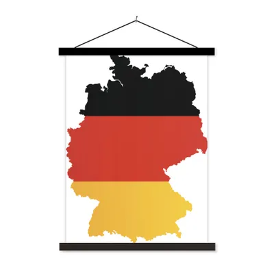 Produktbild von MuchoWow® Textilposter Karte von Deutschland mit der deutschen Flagge 40x53 cm mit schwarzem Rahmen - Abbildung