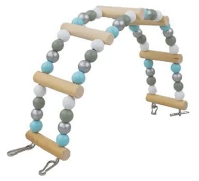 Produktbild von Vogelspielzeug zum Aufhängen 37x10cm Holzperlen Bunt Kletterleiter Zubehör für Papageien Nymphensittiche