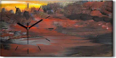 Produktbild von Wandbild Leinwand Bilder mit Uhr Geräuschlos 60x30 Ölgemälde Abstrakte Kunst - schwarze Hände