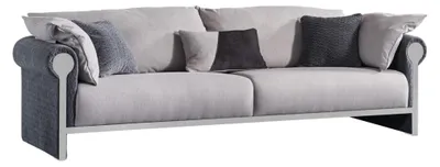 Produktbild von Graues Holz-Textil 4-Sitzer-Sofa modernes Design