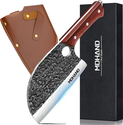 Produktbild von Edelstahl Kochmesser, ergonomischer Griff, korrosionsbeständig, vielseitig für Fleisch und Fisch