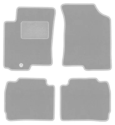 Produktbild von Velours-Fußmatten für Kia Cerato 2004-2008 (Schrägheck/Limousine) – 4-tlg, Grau, passgenau – Wielganizator OSLO
