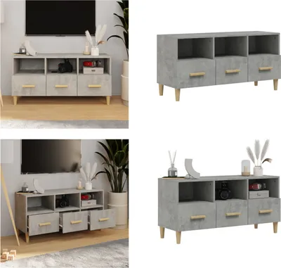Produktbild von vidaXL TV Schrank Betongrau 102x36x50 cm Holzwerkstoff - TV-Schrank - TV-Schränke - TV-Möbel - TV-Ständer