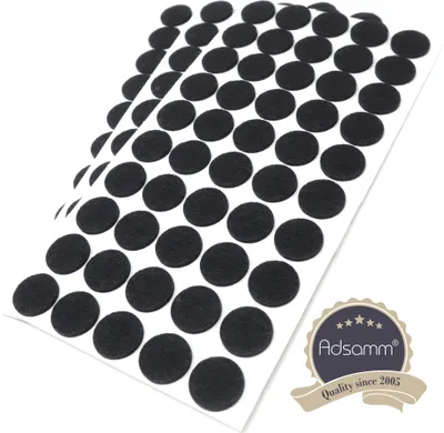 Produktbild von Adsamm® | 150 x selbstklebende Filzgleiter / Schwarz / Ø 22 mm / rund / Möbelgleiter aus Filz mit 3.5 mm Stärke