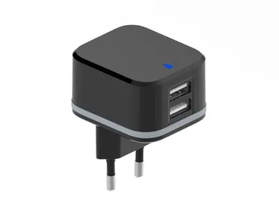 Produktbild von HQ-Power USB-Ladegerät mit 2 USB-Anschlüssen, 5 V 3.4 A 17 W, ideal für Handys, Smartphones,